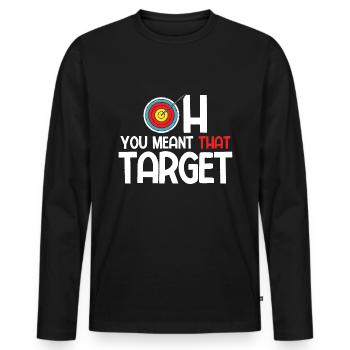 Bogenschießen Archery - Männer Premium Bio Langarmshirt - Schwarz - Vorne - Nico (187cm)
