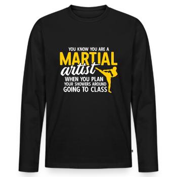 Mixed Martial Arts MMA - Männer Premium Bio Langarmshirt - Schwarz - Vorne - Nico (187cm)