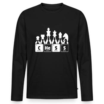 Schachspiel - Chess Schach Schach Periodensystem - Männer Premium Bio Langarmshirt - Schwarz - Vorne - Nico (187cm)