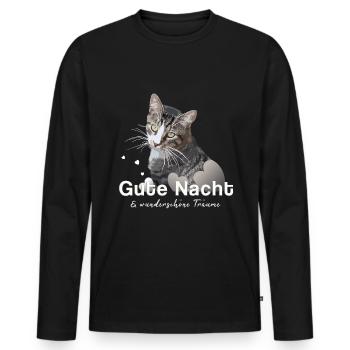 Good Night Shirt Sleep Shirt - Men's Premium Organic Long Sleeve Shirt - black - Front - Nico (187cm)