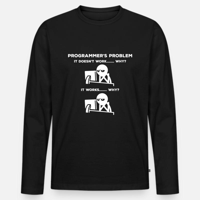 Informatiker Problem - Männer Premium Bio Langarmshirt - Schwarz