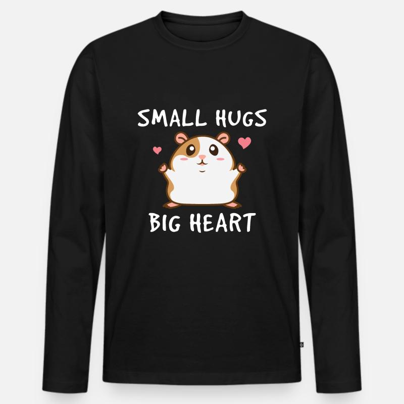 Hamster Umarmung - Männer Premium Bio Langarmshirt - Schwarz
