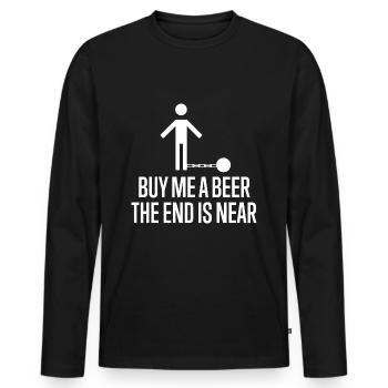 Bier Junggeselle - Männer Premium Bio Langarmshirt - Schwarz - Vorne - Nico (187cm)
