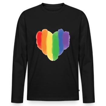 LGBT - Men's Premium Organic Long Sleeve Shirt - black - Front - Nico (187cm)
