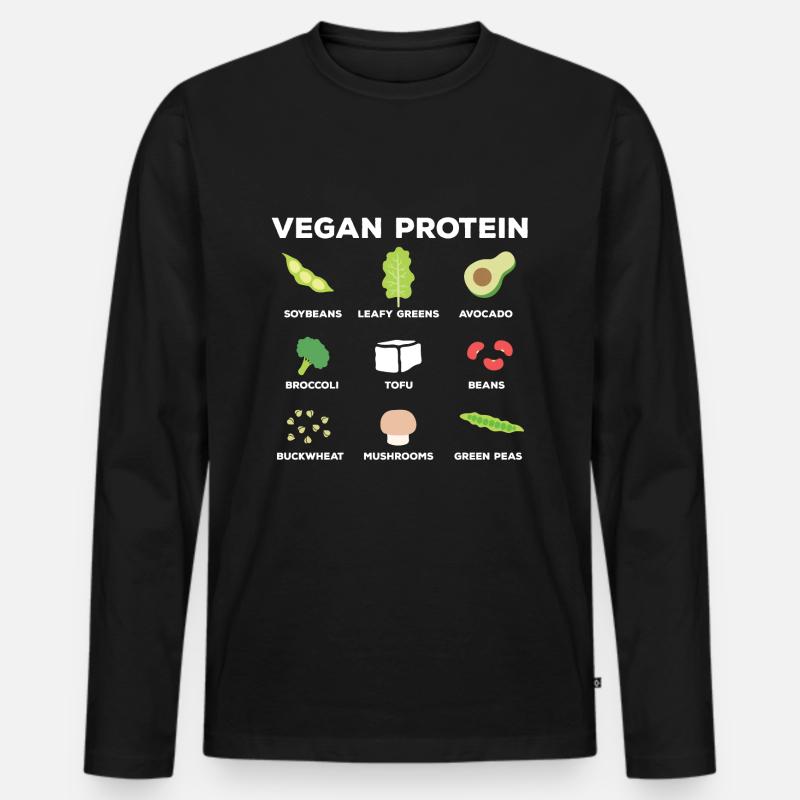 Vegetarier Nährstoffe - Männer Premium Bio Langarmshirt - Schwarz