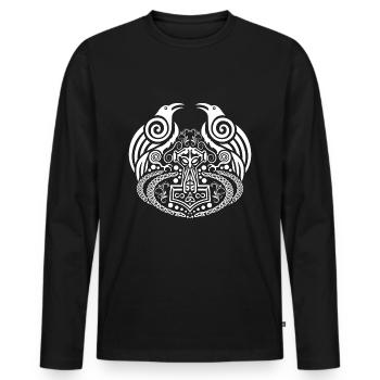 Wikinger Kunst - Männer Premium Bio Langarmshirt - Schwarz - Vorne - Nico (187cm)
