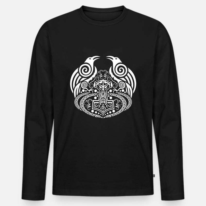 Wikinger Kunst - Männer Premium Bio Langarmshirt - Schwarz