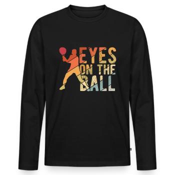 Tennisplatz Spruch Für Tennis - Männer Premium Bio Langarmshirt - Schwarz - Vorne - Nico (187cm)