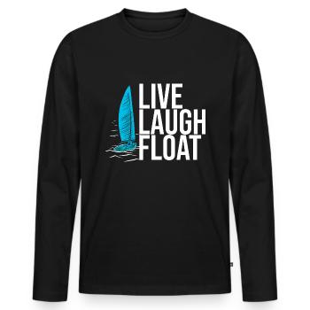 Segelboot Kapitän Spruch Zum Segeln - Männer Premium Bio Langarmshirt - Schwarz - Vorne - Nico (187cm)
