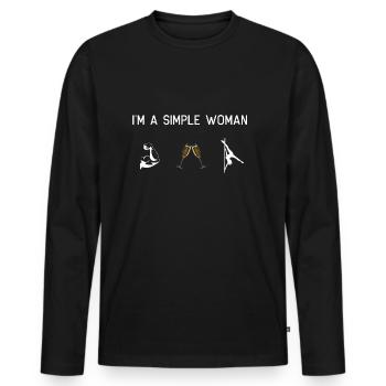 I am a simple woman muscles sparkling wine pole dance - Men's Premium Organic Long Sleeve Shirt - black - Front - Nico (187cm)