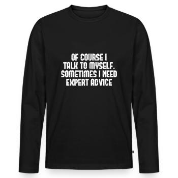 Nerd Funny Cool Fun Humor Funny Gift Idea - Men's Premium Organic Long Sleeve Shirt - black - Front - Nico (187cm)