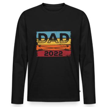 DAD Vater T-Shirt Vatertag 2022 Papa 2022 Werdende - Männer Premium Bio Langarmshirt - Schwarz - Vorne - Nico (187cm)