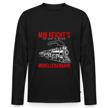 Eisenbahner Witz Lokführer Zugführer Zug Bahn Beru - Männer Premium Bio Langarmshirt - Schwarz - Vorne - Nico (187cm)