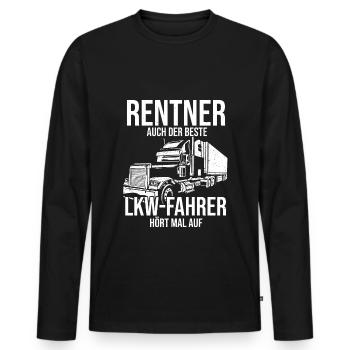 Kraftfahrer Rente Fernfahrer Opa LKW-Fahrer Rentne - Männer Premium Bio Langarmshirt - Schwarz - Vorne - Nico (187cm)