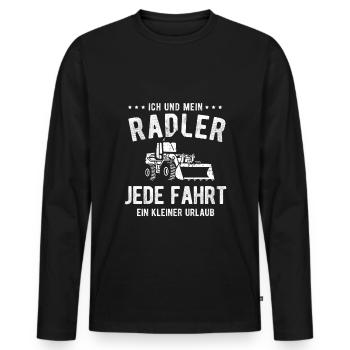 Radladerfahrer Ich und mein Radlader Geschenk - Männer Premium Bio Langarmshirt - Schwarz - Vorne - Nico (187cm)
