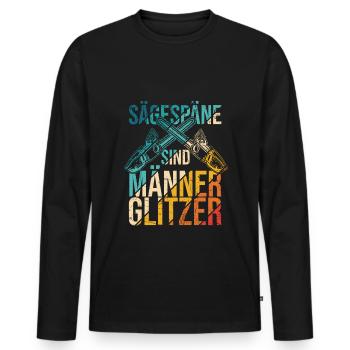 Sägespäne sind Männer Glitzer Tischler Schreiner H - Männer Premium Bio Langarmshirt - Schwarz - Vorne - Nico (187cm)