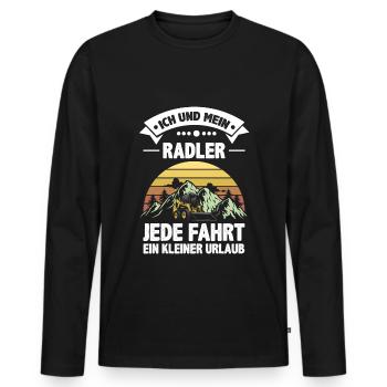 Radlader Ich und mein Radlader Fahrer Geschenk - Männer Premium Bio Langarmshirt - Schwarz - Vorne - Nico (187cm)