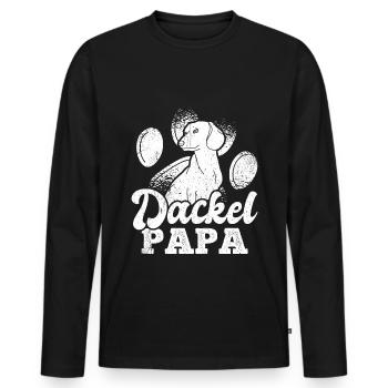 Dackel Papa Hundeliebhaber Dachshund Vatertag - Männer Premium Bio Langarmshirt - Schwarz - Vorne - Nico (187cm)