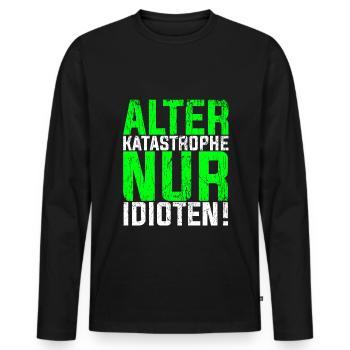 Mechaniker Spruch KFZ Mechaniker Schrauber Geschen - Männer Premium Bio Langarmshirt - Schwarz - Vorne - Nico (187cm)