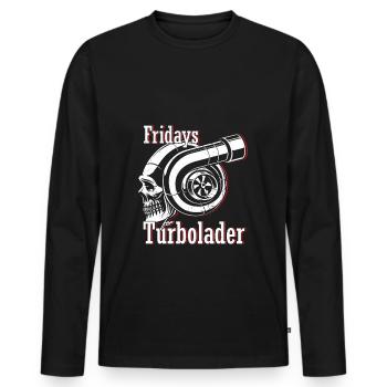 Fridays for Turbolader - Tuning Auto Rennen Hubrau - Männer Premium Bio Langarmshirt - Schwarz - Vorne - Nico (187cm)