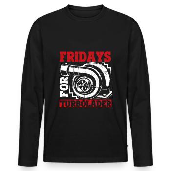 Fridays For Turbolader - Lustiges Tuning Auto Turb - Männer Premium Bio Langarmshirt - Schwarz - Vorne - Nico (187cm)