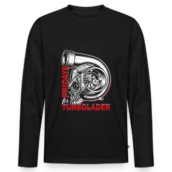 Fridays for Turbolader - Tuning Auto Rennen Hubrau - Männer Premium Bio Langarmshirt - Schwarz - Vorne - Nico (187cm)