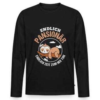 Endlich Pensionär, endlich nix tun Rentner - Männer Premium Bio Langarmshirt - Schwarz - Vorne - Nico (187cm)