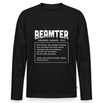 Beamter Definition - Beamter Kaffee Design Geschen - Männer Premium Bio Langarmshirt - Schwarz - Vorne - Nico (187cm)