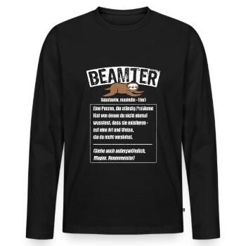 Beamter Definition - Beamter Kaffee Beamtin Gesche - Männer Premium Bio Langarmshirt - Schwarz - Vorne - Nico (187cm)