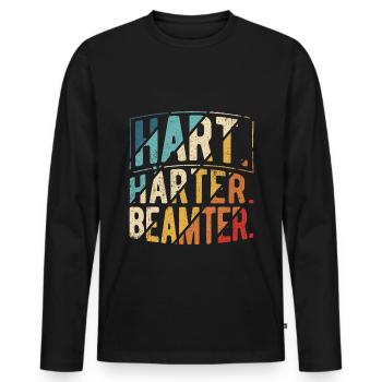 Hart Härter Beamter - Beamter Spruch Beamten - Männer Premium Bio Langarmshirt - Schwarz - Vorne - Nico (187cm)