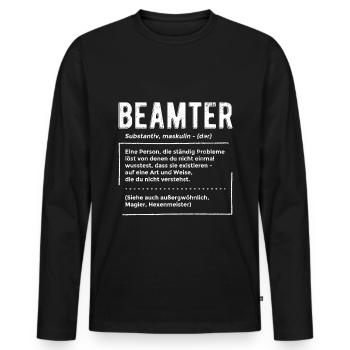 Beamter Definition - Beamter Kaffee Geschenk - Männer Premium Bio Langarmshirt - Schwarz - Vorne - Nico (187cm)