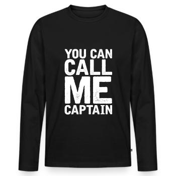 You can Call me Captain Segeln Matrose Vintage Kap - Männer Premium Bio Langarmshirt - Schwarz - Vorne - Nico (187cm)