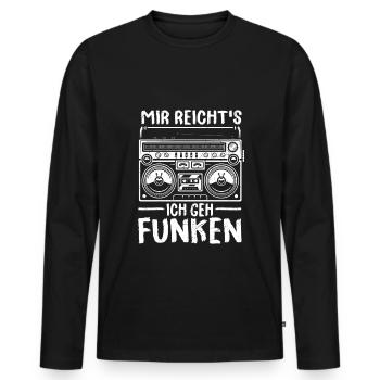 Mir reichts ich geh Funken - Funker Geschenk - Männer Premium Bio Langarmshirt - Schwarz - Vorne - Nico (187cm)