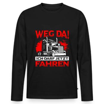 LKW Führerschein Bestanden Weg Da! Geschenk LKW-Fa - Männer Premium Bio Langarmshirt - Schwarz - Vorne - Nico (187cm)
