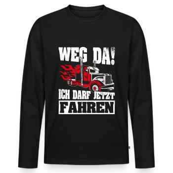 LKW Führerschein Bestanden Weg Da! Geschenk LKW-Fa - Männer Premium Bio Langarmshirt - Schwarz - Vorne - Nico (187cm)