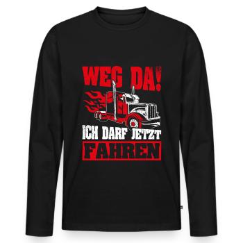 LKW Führerschein Bestanden Weg Da! Geschenk LKW-Fa - Männer Premium Bio Langarmshirt - Schwarz - Vorne - Nico (187cm)