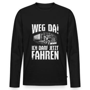 LKW Führerschein Bestanden Weg Da! Geschenk LKW-Fa - Männer Premium Bio Langarmshirt - Schwarz - Vorne - Nico (187cm)