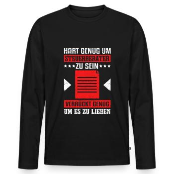 Steuerberater Finanzamt Steuerrecht Steuerberater - Männer Premium Bio Langarmshirt - Schwarz - Vorne - Nico (187cm)