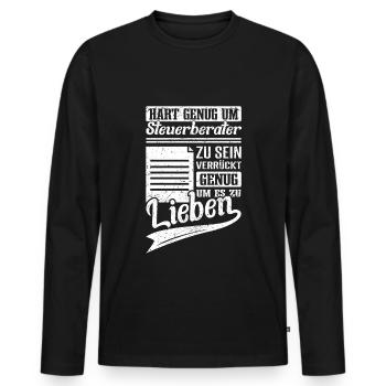 Steuerberater Finanzamt Steuerrecht Steuerberater - Männer Premium Bio Langarmshirt - Schwarz - Vorne - Nico (187cm)