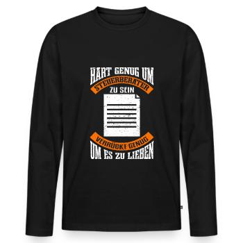 Steuerberater Finanzamt Steuerrecht Steuerberater - Männer Premium Bio Langarmshirt - Schwarz - Vorne - Nico (187cm)