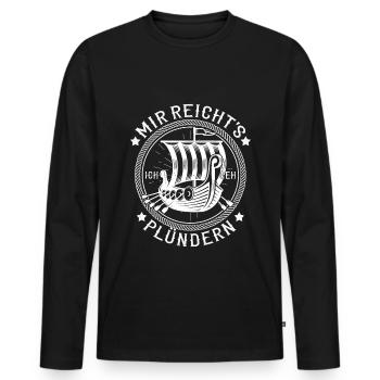 Wikinger Mir Reichts Ich Geh Plündern Geschenk See - Männer Premium Bio Langarmshirt - Schwarz - Vorne - Nico (187cm)