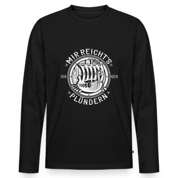 Wikinger Mir Reichts Ich Geh Plündern Geschenk Kap - Männer Premium Bio Langarmshirt - Schwarz - Vorne - Nico (187cm)