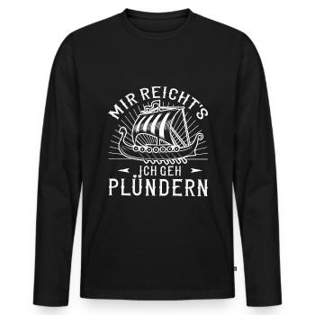Wikinger Mir Reichts Ich Geh Plündern Geschenk See - Männer Premium Bio Langarmshirt - Schwarz - Vorne - Nico (187cm)