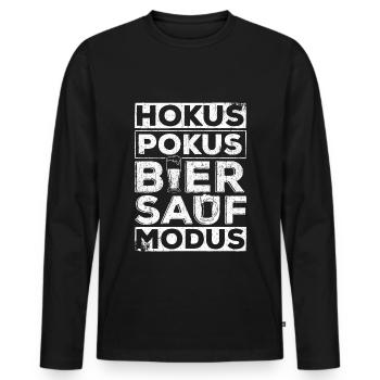 Hokus Pokus Bier Sauf Modus Geschenk Malle Party B - Männer Premium Bio Langarmshirt - Schwarz - Vorne - Nico (187cm)