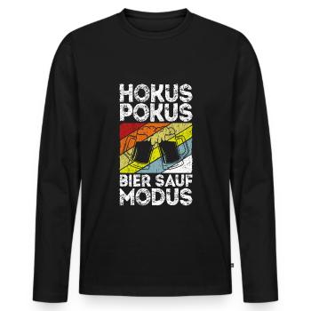Hokus Pokus Bier Sauf Modus Geschenk Malle Party B - Männer Premium Bio Langarmshirt - Schwarz - Vorne - Nico (187cm)