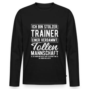 Lustiges Trainer Coach Fussballclub Geschenk - Männer Premium Bio Langarmshirt - Schwarz - Vorne - Nico (187cm)