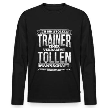 Stolzer Trainer Coach Fussballclub Geschenk - Männer Premium Bio Langarmshirt - Schwarz - Vorne - Nico (187cm)