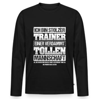 Lustiges Trainer Coach Fussballclub Geschenk - Männer Premium Bio Langarmshirt - Schwarz - Vorne - Nico (187cm)