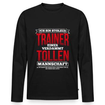 Lustiges Trainer Coach Fussballclub Geschenk - Männer Premium Bio Langarmshirt - Schwarz - Vorne - Nico (187cm)