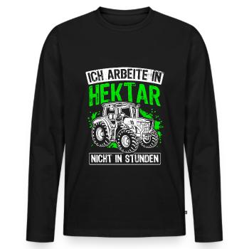 Hektar Arbeit Traktor Landwirt Landwirtschaft Agra - Männer Premium Bio Langarmshirt - Schwarz - Vorne - Nico (187cm)